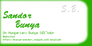 sandor bunya business card